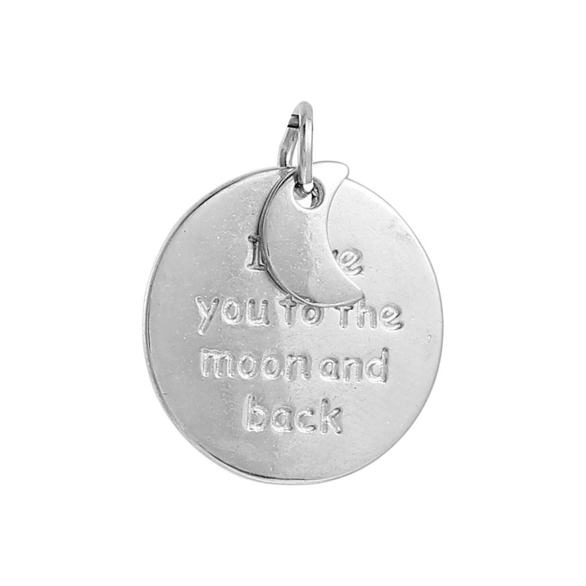 Подвески Круглая, Полумесяц, Цвет: металл, Надпись: I Love You to the moon and back, 17 мм
Подвески Круглая, Полумесяц, Цвет: металл, Надпись: I Love You to the moon and back, 17 мм