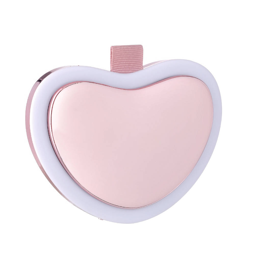 Зеркало с павербанк и подогревом для рук LED подсветка 4500Mah сердце розовое (MP-L4-P), Розовый 
Зеркало с павербанк и подогревом для рук LED подсветка 4500Mah сердце розовое (MP-L4-P), Розовый