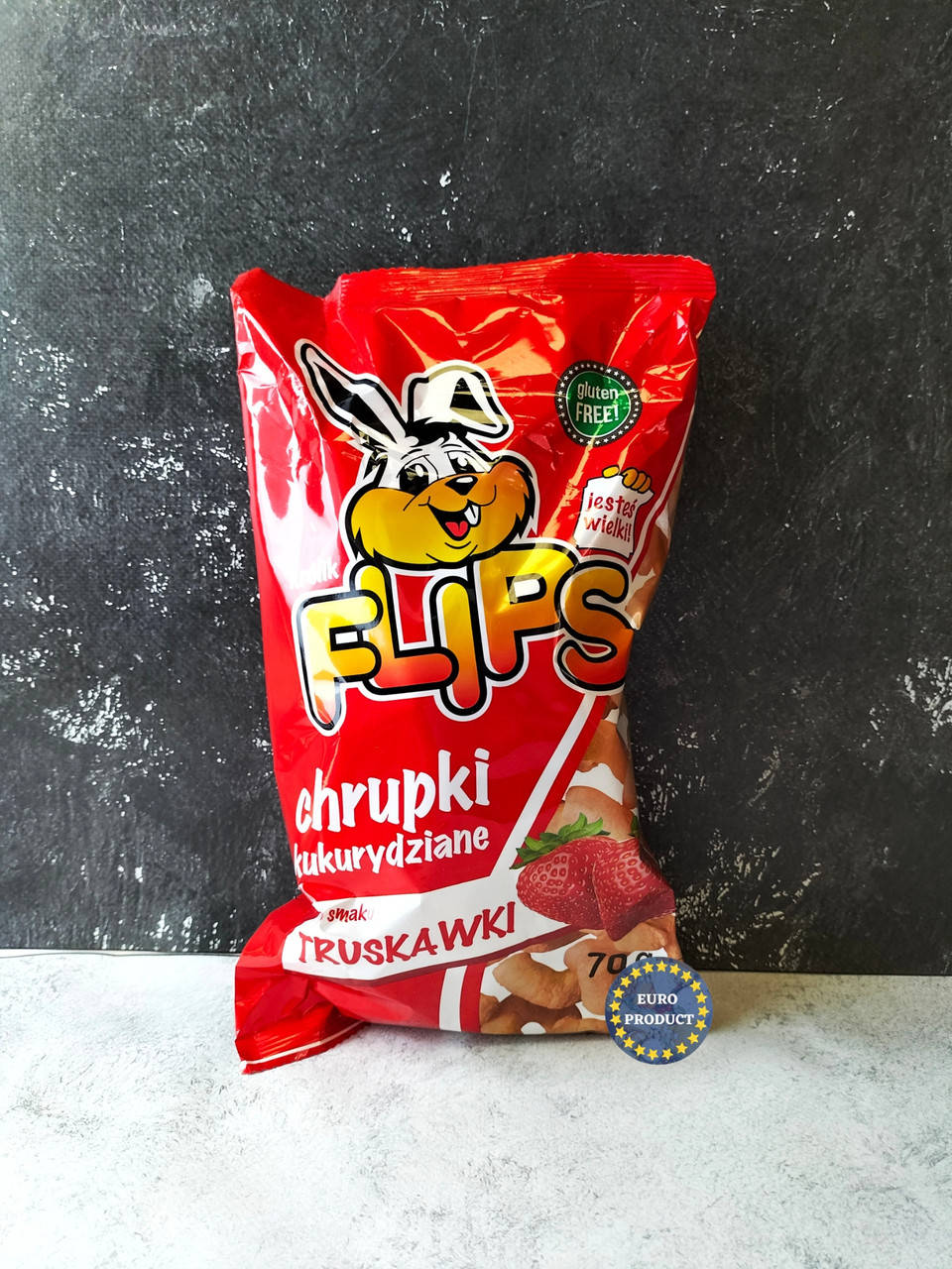 Кукурузные палочки Flips клубника 70g 
Кукурузные палочки Flips клубника 70g