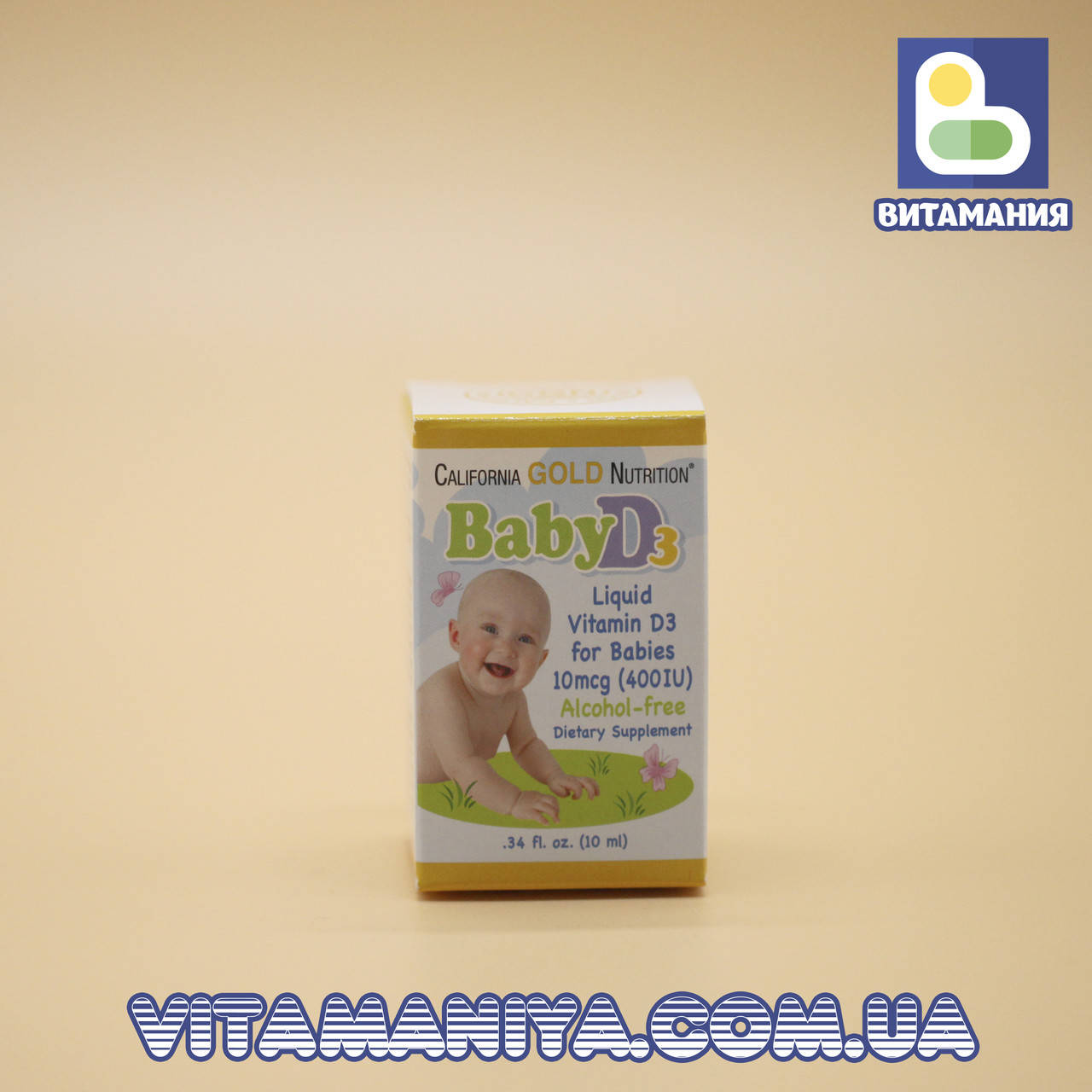 Витамин Д-3 для детей, Baby Vitamin D3, California Gold Nutrition, в каплях, 400 МЕ, 10 мл
Витамин Д-3 для детей, Baby Vitamin D3, California Gold Nutrition, в каплях, 400 МЕ, 10 мл
