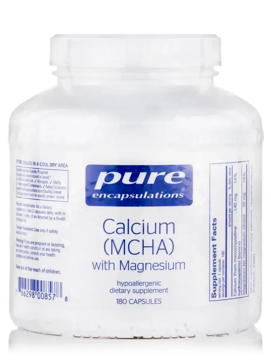 Кальций (MCHA) с магнием, Calcium (MCHA) with Magnesium, Pure Encapsulations, 180 капсул
Кальций (MCHA) с магнием, Calcium (MCHA) with Magnesium, Pure Encapsulations, 180 капсул