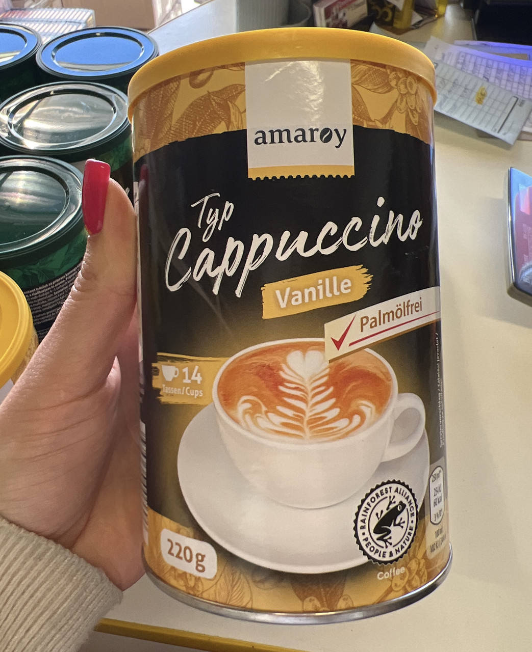 Капучино Amaroy ☕️ со вкусом ванили. 220 гр. Италия
Капучино Amaroy ☕️ со вкусом ванили. 220 гр. Италия