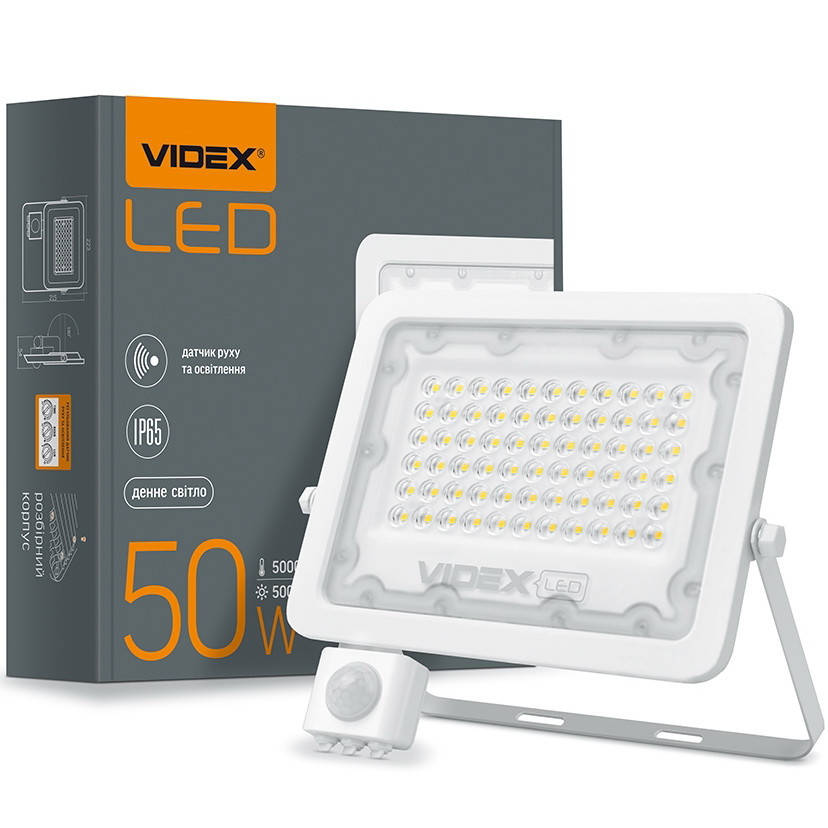 Светодиодный прожектор VIDEX F2e 50W 5000K VL-F2e505W-S с регулируемым датчиком движения и освещенности
Светодиодный прожектор VIDEX F2e 50W 5000K VL-F2e505W-S с регулируемым датчиком движения и освещенности