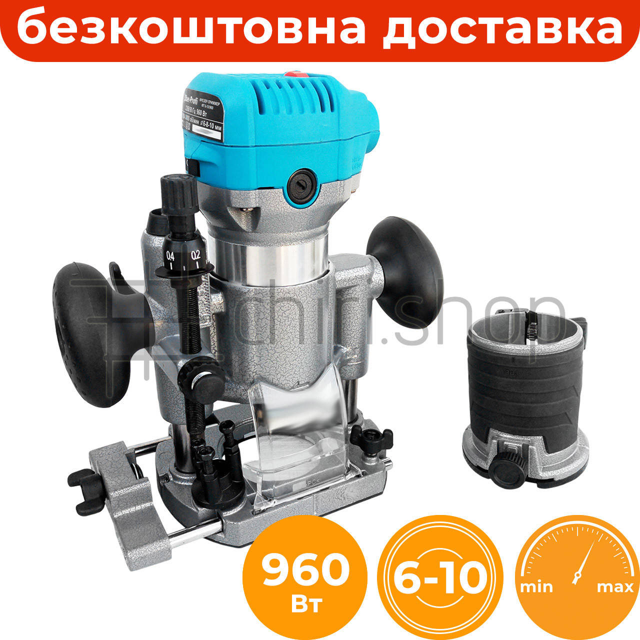 Ручной фрезер-триммер с двумя базами Riber-Profi ФТ 6-10/960, электрофрезер, двухбазный фрезер по дереву
Ручной фрезер-триммер с двумя базами Riber-Profi ФТ 6-10/960, электрофрезер, двухбазный фрезер по дереву