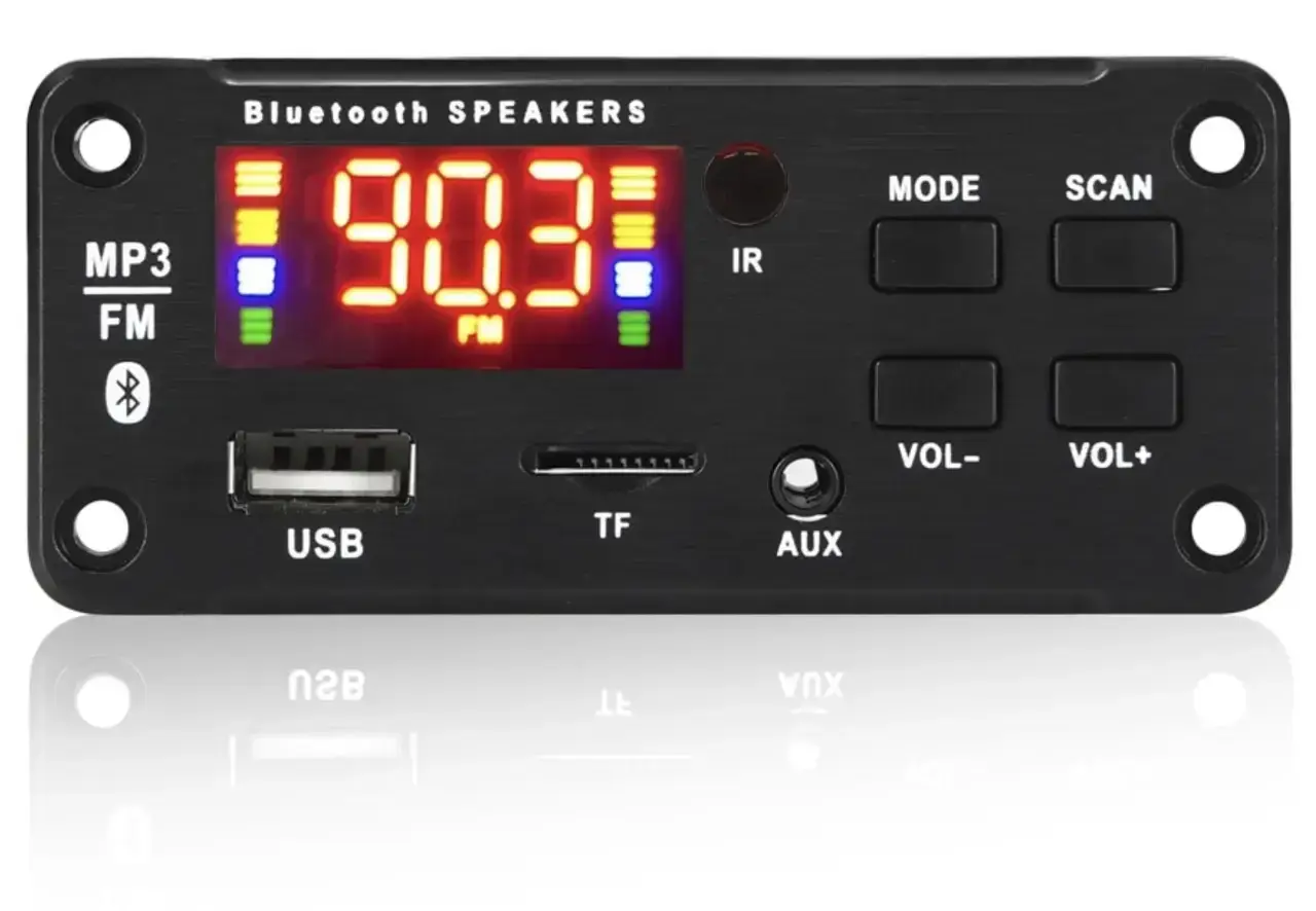 Аудиоплеер автомобильный 11-16В с Bluetooth 5.0 усилителем 2х25Вт - USB, MP3, WMA, WAV, FM, AUX, TF
Аудиоплеер автомобильный 11-16В с Bluetooth 5.0 усилителем 2х25Вт - USB, MP3, WMA, WAV, FM, AUX, TF