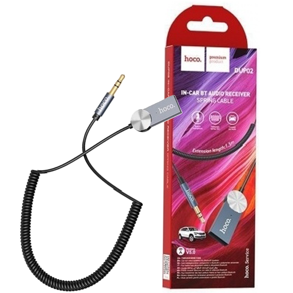 Адаптер Bluetooth to AUX 3.5 jack hoco. Audio Receiver DUP02 BT 5.0, Черный 
Адаптер Bluetooth to AUX 3.5 jack hoco. Audio Receiver DUP02 BT 5.0, Черный