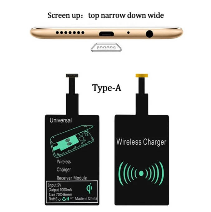 Універсальний ресивер (приймач) для безпровідної зарядки Micro USB (тип A) Чорний, Черный
Універсальний ресивер (приймач) для безпровідної зарядки Micro USB (тип A) Чорний, Черный