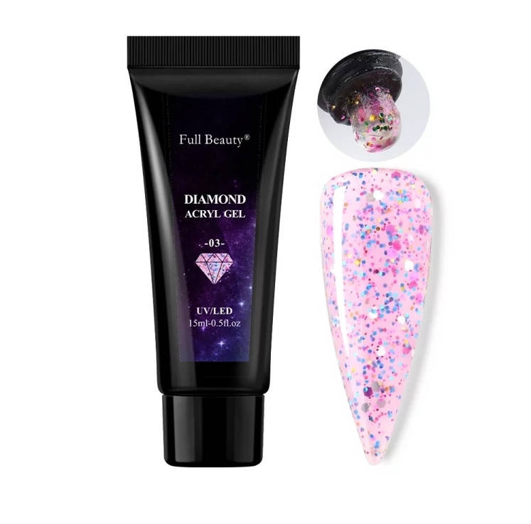 Full Beauty Полигель с шиммером Акрил гель, акригель для наращивания и укрепление ногтей с блестками 15мл
Full Beauty Полигель с шиммером Акрил гель, акригель для наращивания и укрепление ногтей с блестками 15мл