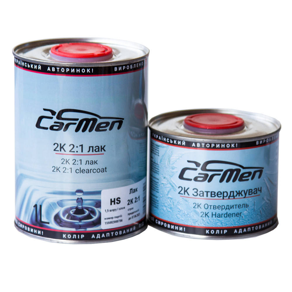 Лак акриловый CarMen HS 2+1 1л с отвердителем 0,5л
Лак акриловый CarMen HS 2+1 1л с отвердителем 0,5л