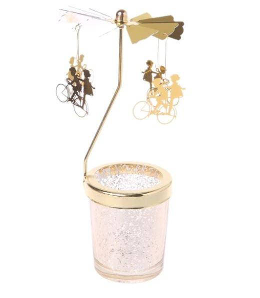 Подсвечник-карусель вращающийся Вдвоем на велосипеде золото
Подсвечник-карусель вращающийся Вдвоем на велосипеде золото