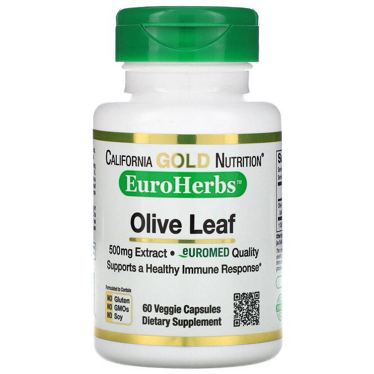 Экстракт оливковых листьев California GOLD Nutrition, EuroHerbs "Olive Leaf Extract" 500 мг (60 капсул)
Экстракт оливковых листьев California GOLD Nutrition, EuroHerbs "Olive Leaf Extract" 500 мг (60 капсул)