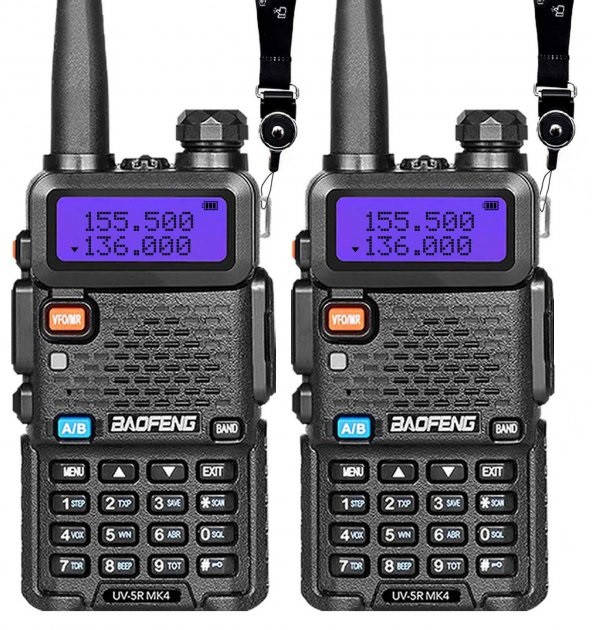 Рация Baofeng UV-5R комплект 2 шт., UHF/VHF, 8 Вт, 1800 мАч + Гарнитура + Ремешок на шею Mirkit
Рация Baofeng UV-5R комплект 2 шт., UHF/VHF, 8 Вт, 1800 мАч + Гарнитура + Ремешок на шею Mirkit
