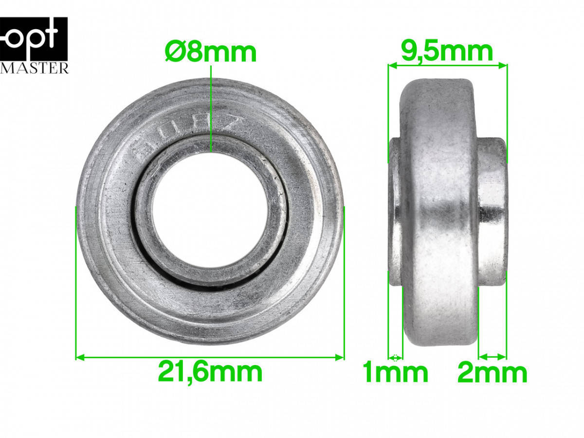 Подшипники для колёс 21.5*8.1*3.0 мм (ART-09) 
Подшипники для колёс 21.5*8.1*3.0 мм (ART-09)