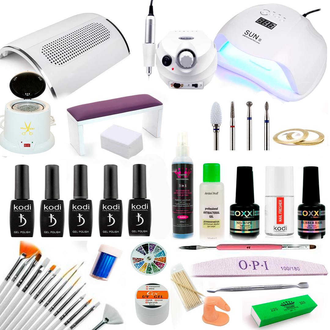 Профессиональный Маникюрный набор 46в1 Kodi Лампа, Фрейзер, Вытяжка, Стерилизатор Набор для Маникюра 
Профессиональный Маникюрный набор 46в1 Kodi Лампа, Фрейзер, Вытяжка, Стерилизатор Набор для Маникюра