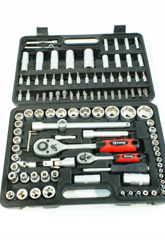 Набор инструментов Cr-V 1/2" и 1/4" 108 ед. Champion : шестигранные, TORX, головки, HEX, PH, PZ,
Набор инструментов Cr-V 1/2" и 1/4" 108 ед. Champion : шестигранные, TORX, головки, HEX, PH, PZ,
