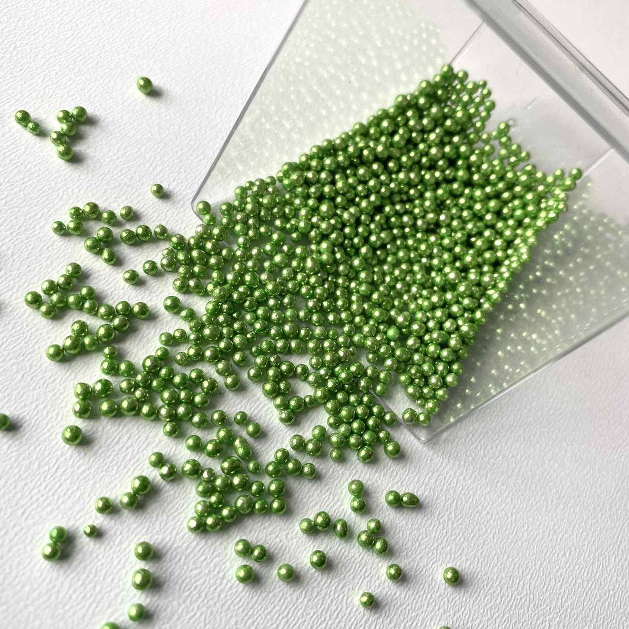 Посыпка сахарная для кондитерских изделий Бусинки зеленый металлик, 2-3 мм, 10 грамм 
Посыпка сахарная для кондитерских изделий Бусинки зеленый металлик, 2-3 мм, 10 грамм