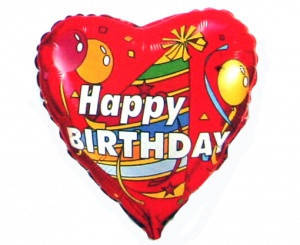 Серце фольговане 18" Happy Birthday Ковпаки, Красный 
Серце фольговане 18" Happy Birthday Ковпаки, Красный