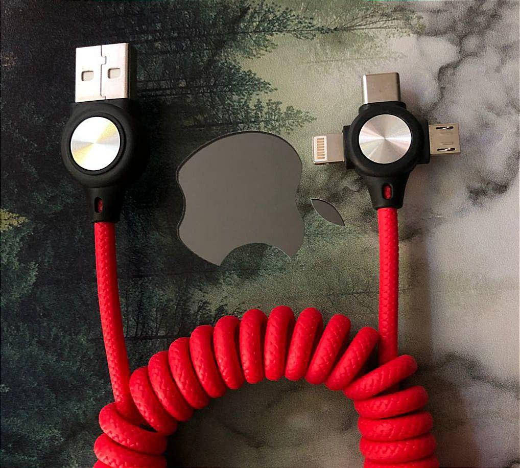3в1 нейлоновый зарядный кабель, Micro USB, Lightning cable for iPhone, Type-c, Мощность - 3 A, быстрая зарядка, Черный
3в1 нейлоновый зарядный кабель, Micro USB, Lightning cable for iPhone, Type-c, Мощность - 3 A, быстрая зарядка, Черный