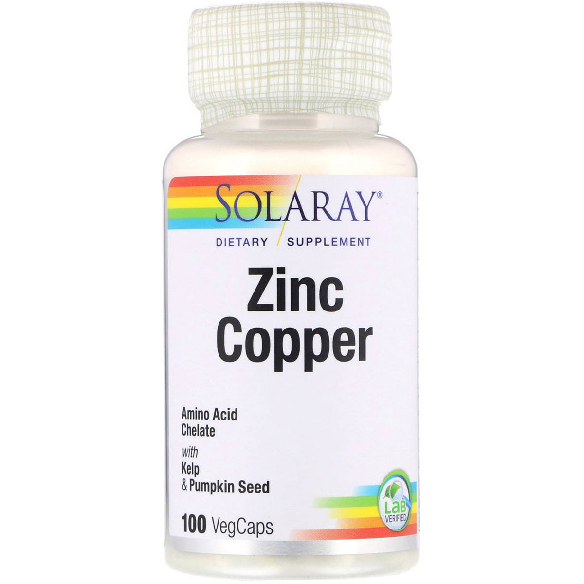 Цинк и Медь с водорослями и тыквенными семечками, Zinc Copper, Solaray, 100 вегетарианских капсул
Цинк и Медь с водорослями и тыквенными семечками, Zinc Copper, Solaray, 100 вегетарианских капсул