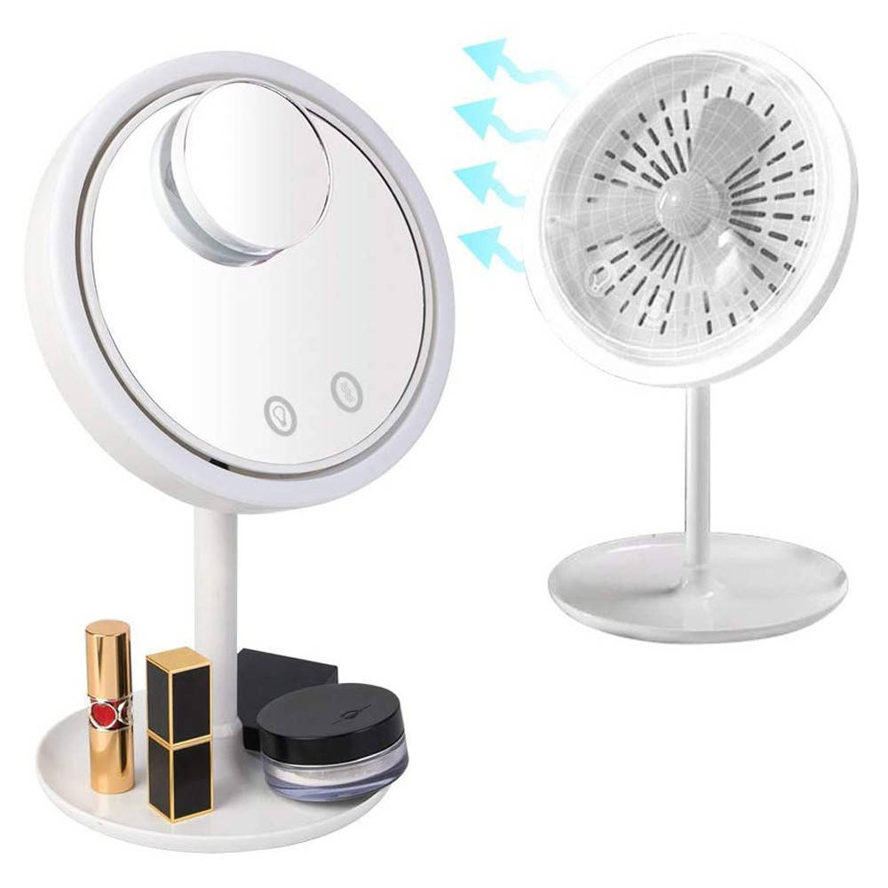 Зеркало с подсветкой и вентилятором Beauty Breeze Mirror Белый / Косметическое настольное круглое зеркало
Зеркало с подсветкой и вентилятором Beauty Breeze Mirror Белый / Косметическое настольное круглое зеркало
