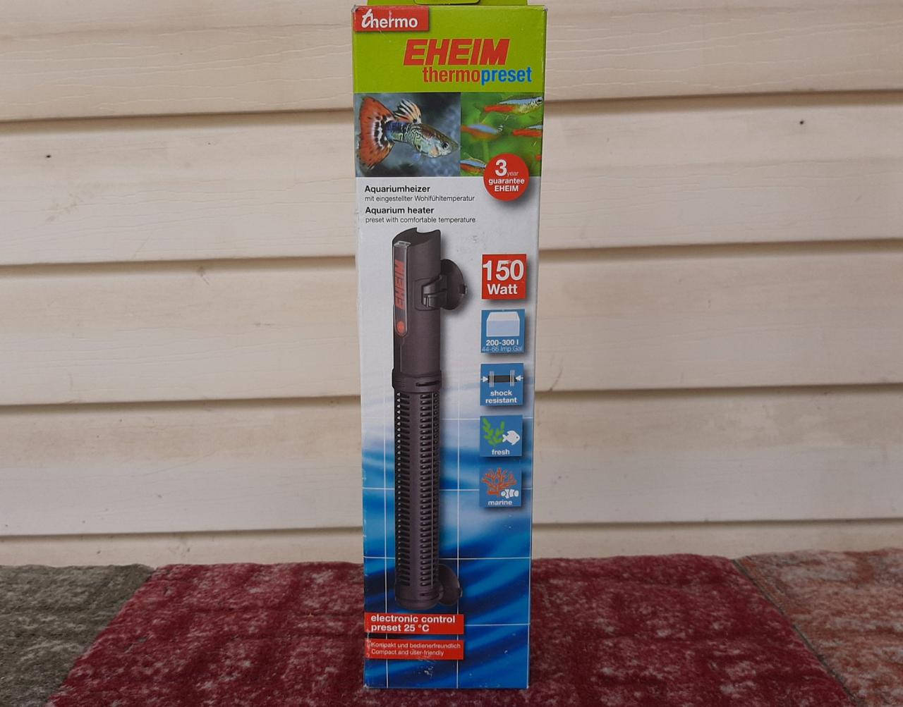EHEIM thermopreset 150 Вт. Нагреватель с терморегулятором для аквариума до 300 литров, длина 22 см. 3656010
EHEIM thermopreset 150 Вт. Нагреватель с терморегулятором для аквариума до 300 литров, длина 22 см. 3656010
