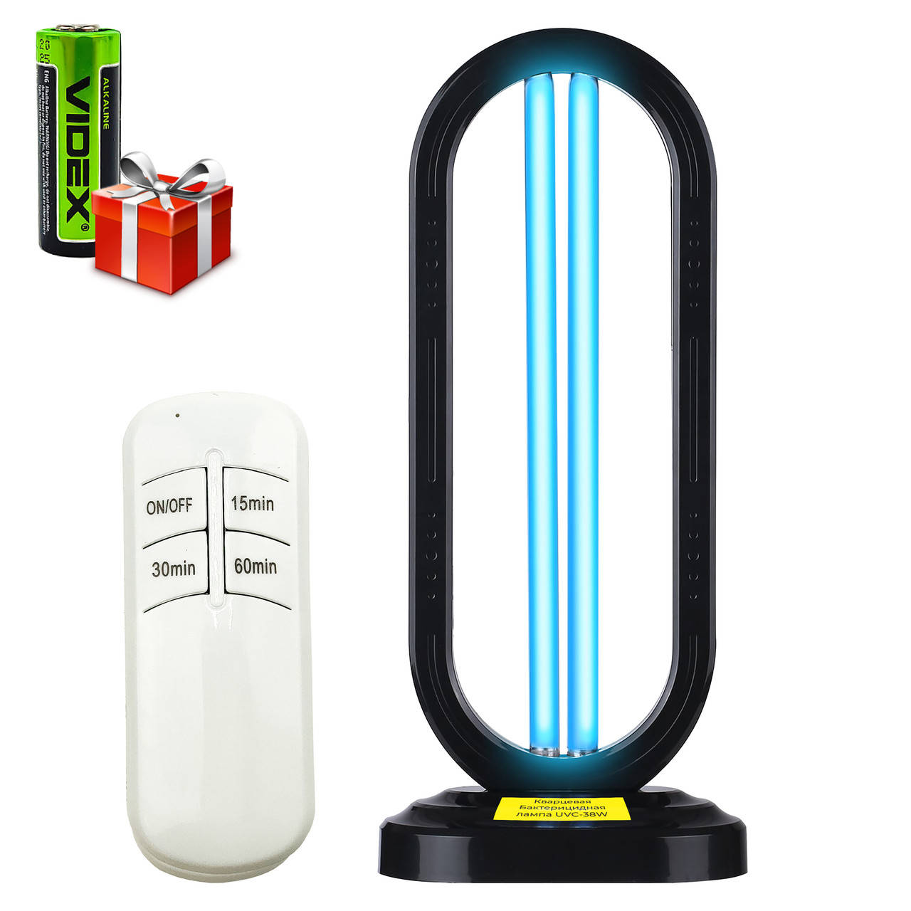 Сертификат! Кварцевая Бактерицидная лампа UVC 38W Безозоновая с пультом дистанционного управления и таймером, Черный
Сертификат! Кварцевая Бактерицидная лампа UVC 38W Безозоновая с пультом дистанционного управления и таймером, Черный