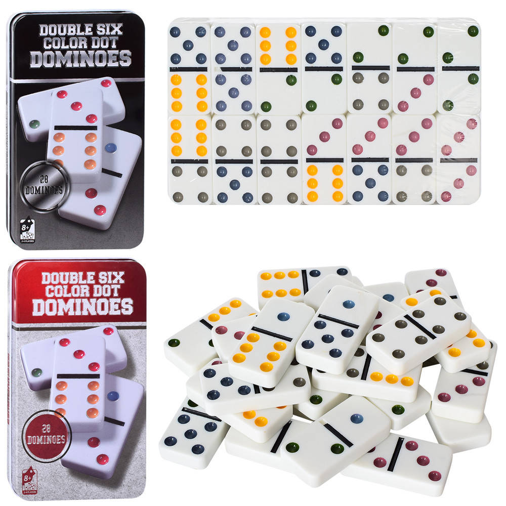Домино "Double Six Color Dot" (в металлической коробке)(для компаний, развлекательная)
Домино "Double Six Color Dot" (в металлической коробке)(для компаний, развлекательная)