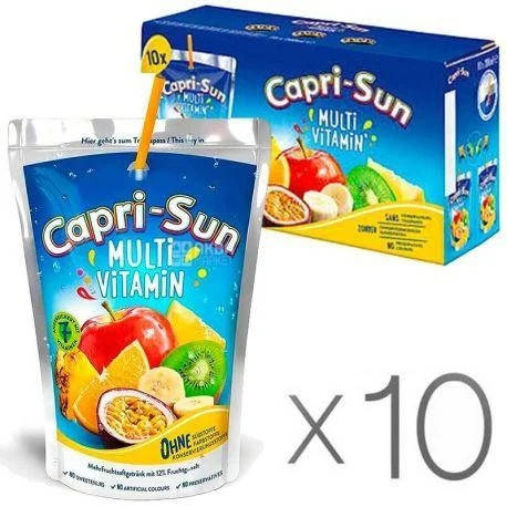 Сок капризон Capri-Sun Multivitamin 10 шт х 200 мл 
Сок капризон Capri-Sun Multivitamin 10 шт х 200 мл