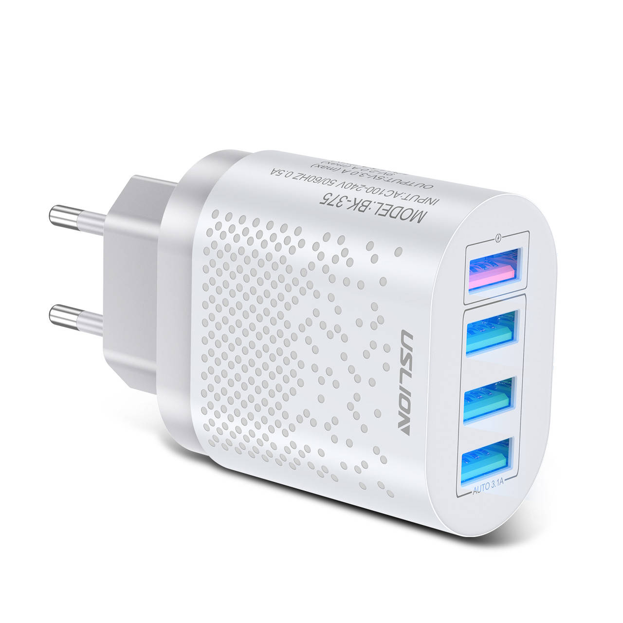 Сетевое зарядное устройство для телефона QC3.0 48W 4xUSB быстрая зарядка смартфона USLION US0134 (BK-375)
Сетевое зарядное устройство для телефона QC3.0 48W 4xUSB быстрая зарядка смартфона USLION US0134 (BK-375)