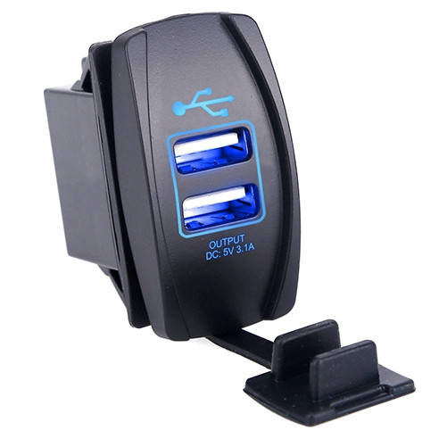 USB розетка F1 автомобильная прямоугольная врезная (12-24В, 2 USB, 3.1А, с крышкой, с синей подсветкой)
USB розетка F1 автомобильная прямоугольная врезная (12-24В, 2 USB, 3.1А, с крышкой, с синей подсветкой)