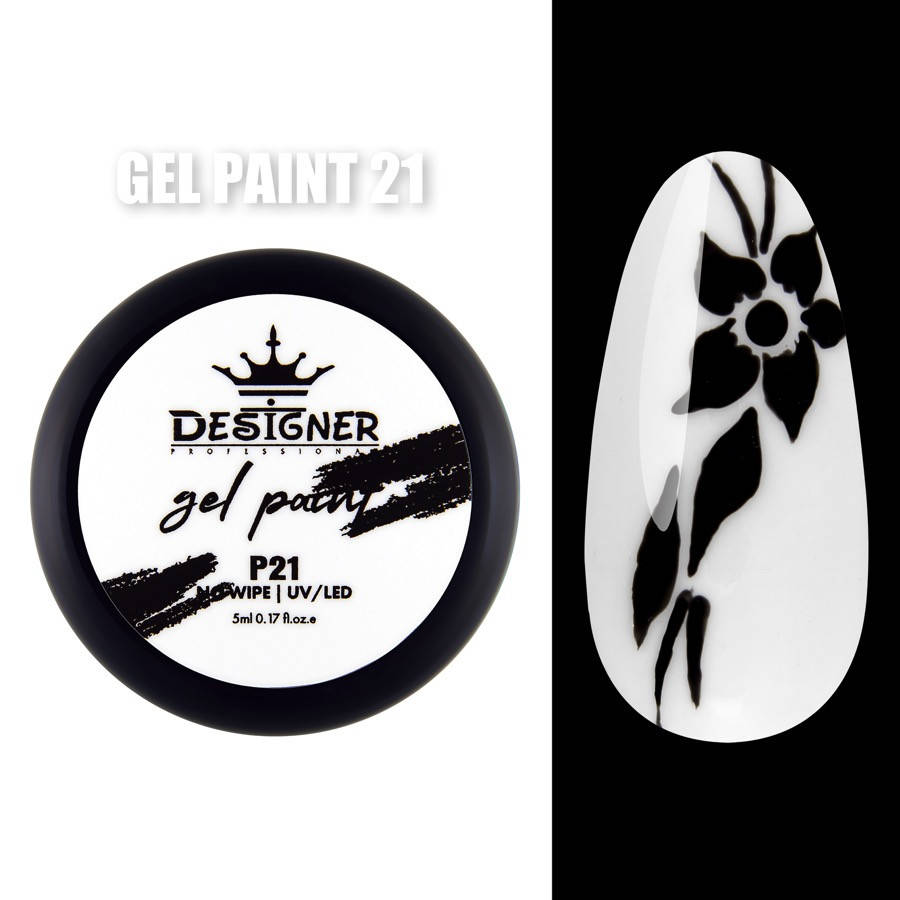 Гель - краска Gel Paint Designer Professional (Дизайнер Профессионал) no wipe, 5 мл. Чёрный 21
Гель - краска Gel Paint Designer Professional (Дизайнер Профессионал) no wipe, 5 мл. Чёрный 21