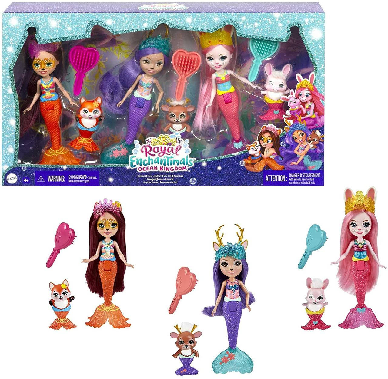 Набор из 3 кукол русалок Энчантималс Волшебные русалочки HCF87 Royal Enchantimals Okean Kigdom Mermaids 3 Pack
Набор из 3 кукол русалок Энчантималс Волшебные русалочки HCF87 Royal Enchantimals Okean Kigdom Mermaids 3 Pack