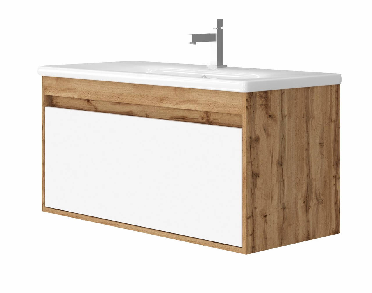 Тумба в ванную JUVENTA Malta Mlt-100 с умывальником Дуб Вотан 
Тумба в ванную JUVENTA Malta Mlt-100 с умывальником Дуб Вотан