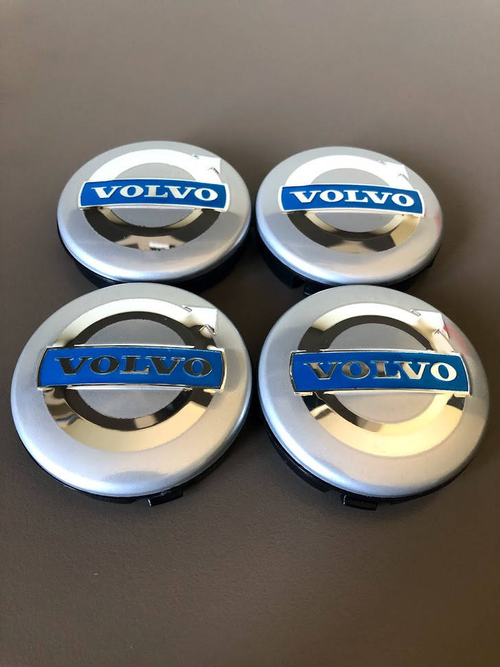

Колпачки Заглушки Для Дисков Volvo 64mm Silver Blue