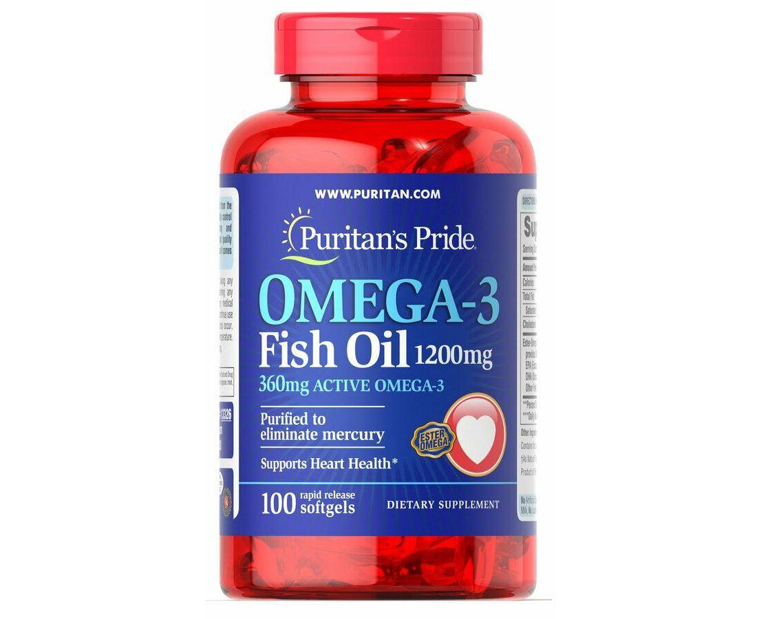 Омега-3, Рыбий жир, Omega-3 Fish Oil, Puritan's Pride, 1200 мг, 360 мг активного, 100 капсул
Омега-3, Рыбий жир, Omega-3 Fish Oil, Puritan's Pride, 1200 мг, 360 мг активного, 100 капсул