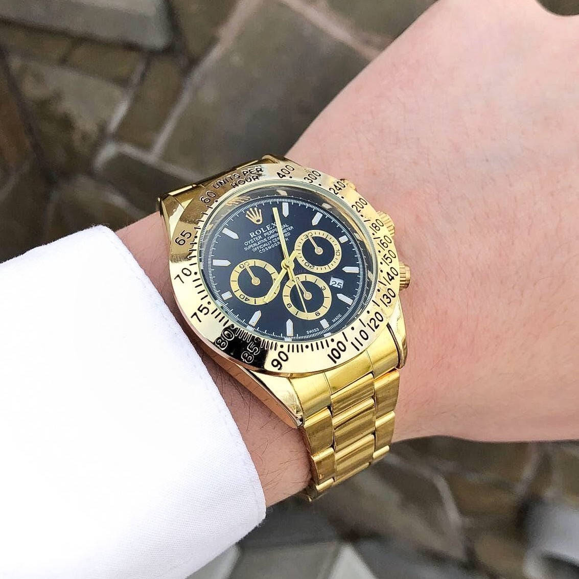 Мужские часы Rolex Daytona, Ролекс Дайтона, металлические золотые 
Мужские часы Rolex Daytona, Ролекс Дайтона, металлические золотые