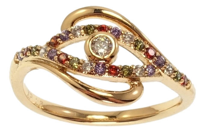 Кольцо Xuping Позолота 18K "Сплетение линий с цветным цирконием" р.18,18.5,19,19.5 
Кольцо Xuping Позолота 18K "Сплетение линий с цветным цирконием" р.18,18.5,19,19.5
