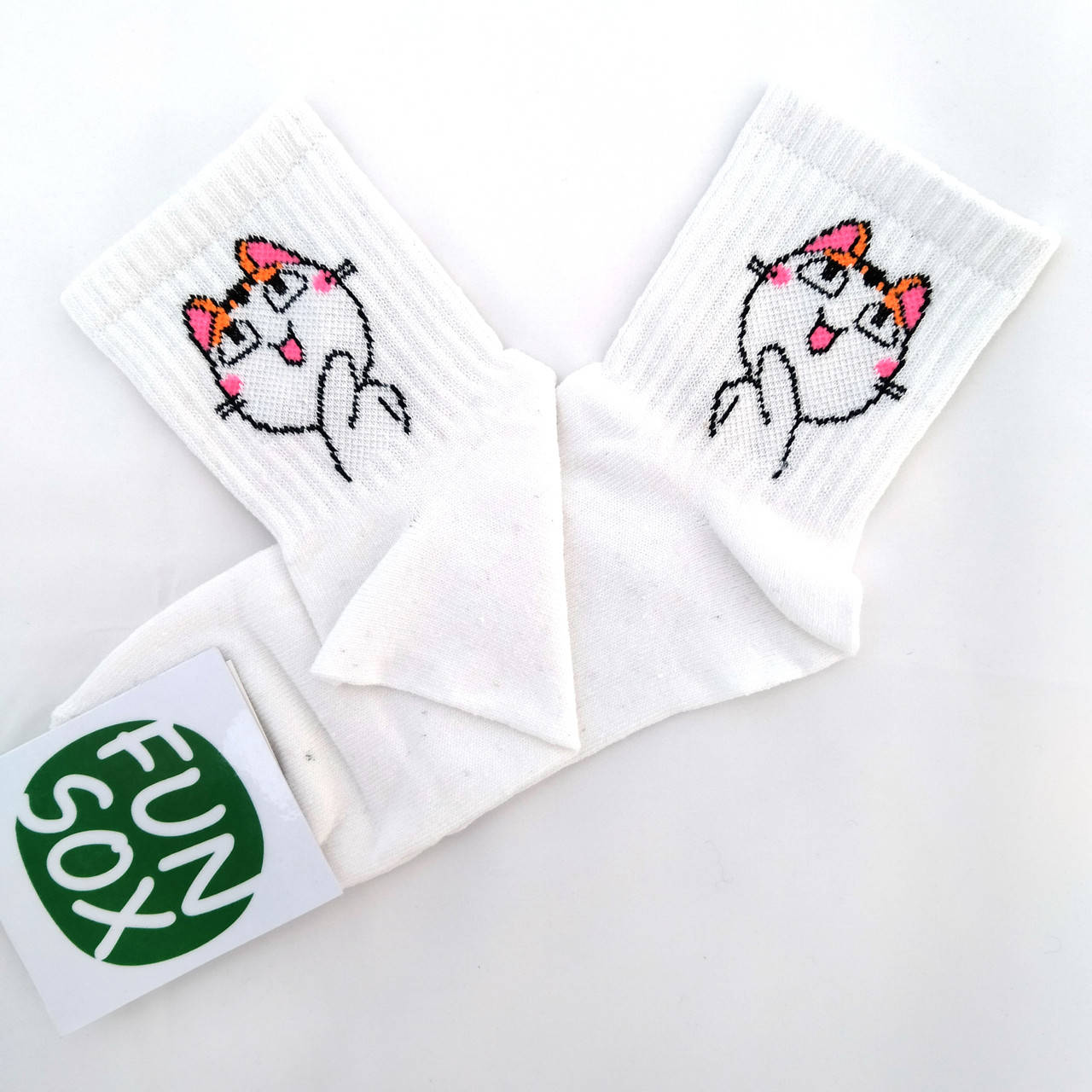 Носки белые с принтом "Коты", Белый
Носки белые с принтом "Коты", Белый