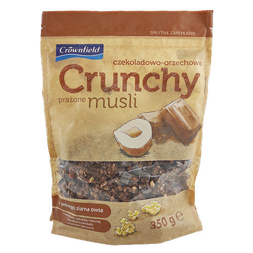 Кранчі Кровнфілд шоколад та горіх Crownfield czekoladowo-orzechowe 350g 18шт/ящ (Код : 00-00003691)
Кранчі Кровнфілд шоколад та горіх Crownfield czekoladowo-orzechowe 350g 18шт/ящ (Код : 00-00003691)