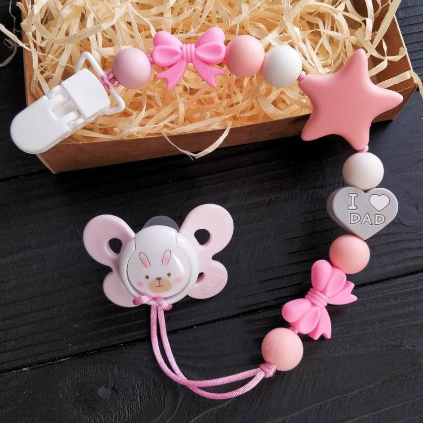 Держатель для пустышки/соски с пищевого силикона, Разные цвета 
Держатель для пустышки/соски с пищевого силикона, Разные цвета