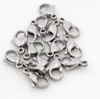 Застежка карабин - лобстер, нержавейка для бижутерии 12*7 мм 
Застежка карабин - лобстер, нержавейка для бижутерии 12*7 мм