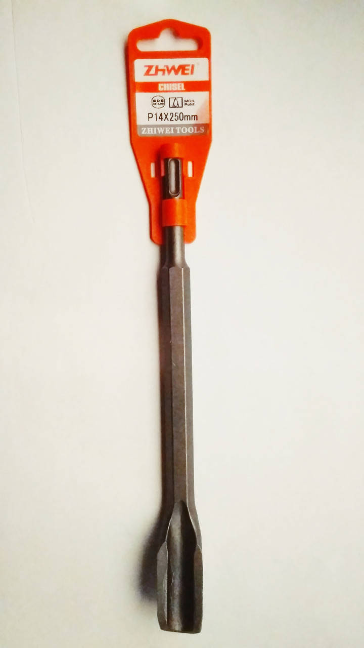 Зубило канавочное(штробник) по бетону SDS-PLUS 14x250x22 мм Zhiwei 
Зубило канавочное(штробник) по бетону SDS-PLUS 14x250x22 мм Zhiwei