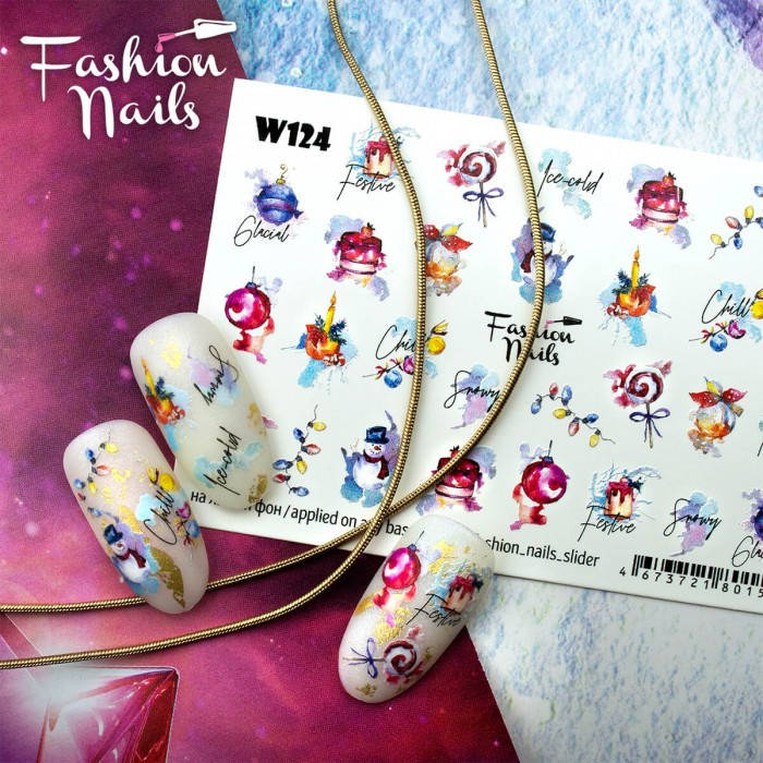 Слайдер-дизайн Зима и Новый Год - Новогодние наклейки для ногтей Fashion Nails W124, Разные цвета
Слайдер-дизайн Зима и Новый Год - Новогодние наклейки для ногтей Fashion Nails W124, Разные цвета