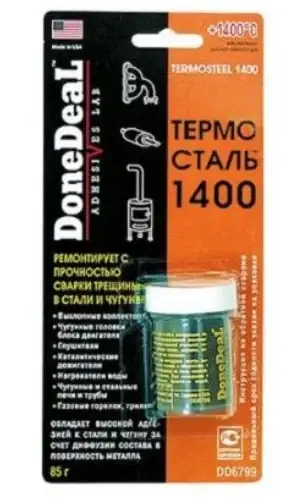 Done Deal DD 6799 Термосталь - термостойкий (до 1400 С) сверхпрочный ремонтный герметик (85 г
Done Deal DD 6799 Термосталь - термостойкий (до 1400 С) сверхпрочный ремонтный герметик (85 г