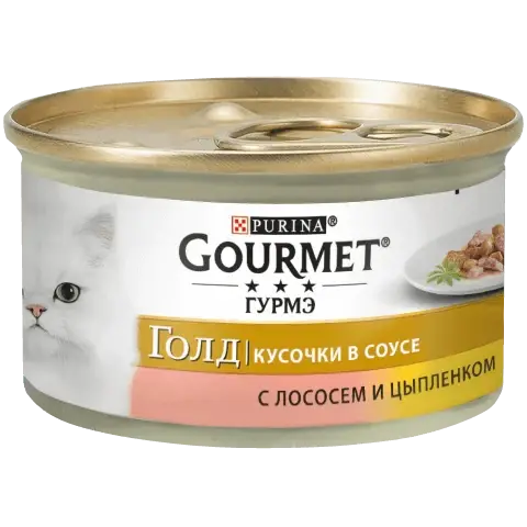 Purina Gourmet Gold Пурина Гурмет Голд консервированный корм для кошек, с лососем и ципленком в соусе, 85 гр.
Purina Gourmet Gold Пурина Гурмет Голд консервированный корм для кошек, с лососем и ципленком в соусе, 85 гр.