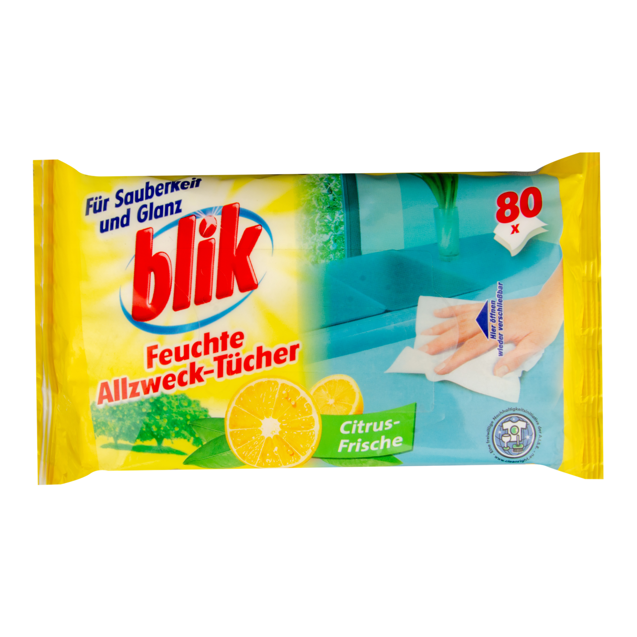 Салфетки для уборки влажные универсальные Blik Citrus-Frische (Цитрусовая свежесть) 80 шт.
Салфетки для уборки влажные универсальные Blik Citrus-Frische (Цитрусовая свежесть) 80 шт.