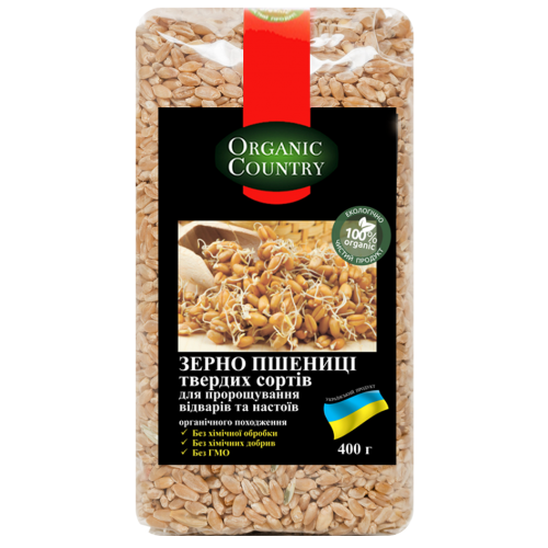 Зерно пшениці твердих сортів для пророщування, відварів та настоїв органічне, Украина, 400 г, ORGANIC COUNTRY
Зерно пшениці твердих сортів для пророщування, відварів та настоїв органічне, Украина, 400 г, ORGANIC COUNTRY