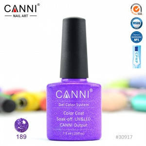 Гель-лак CANNI № 189 (сиреневый с мелкими блестками) 
Гель-лак CANNI № 189 (сиреневый с мелкими блестками)