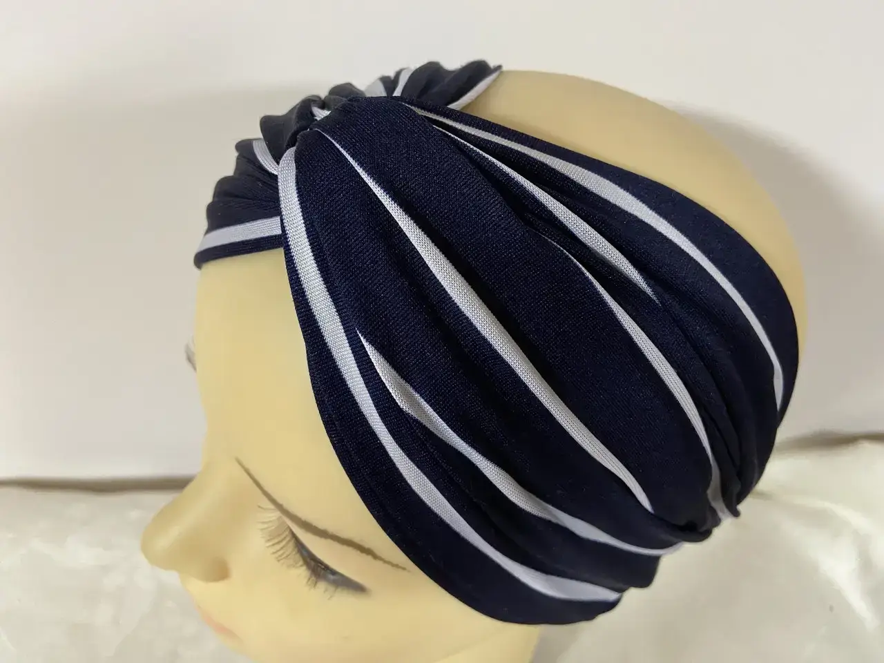 Повязка-чалма летняя на голову летняя двойная широкая