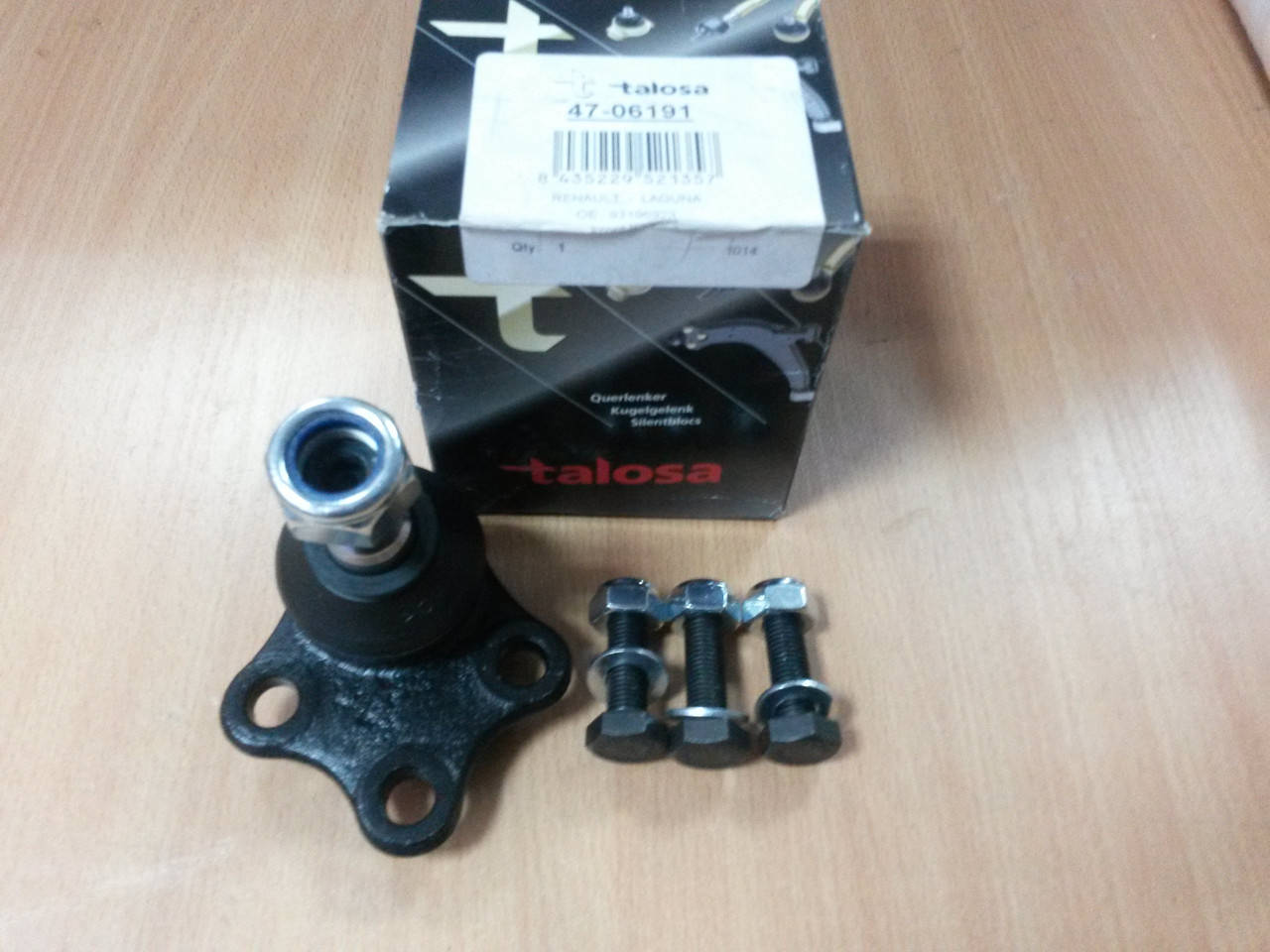 Шаровая опора рычага на Renault Trafic, Opel Vivaro 1.9 - 2.5 2001 - 2006; "TALOSA" 47-06191 - Испания
Шаровая опора рычага на Renault Trafic, Opel Vivaro 1.9 - 2.5 2001 - 2006; "TALOSA" 47-06191 - Испания
